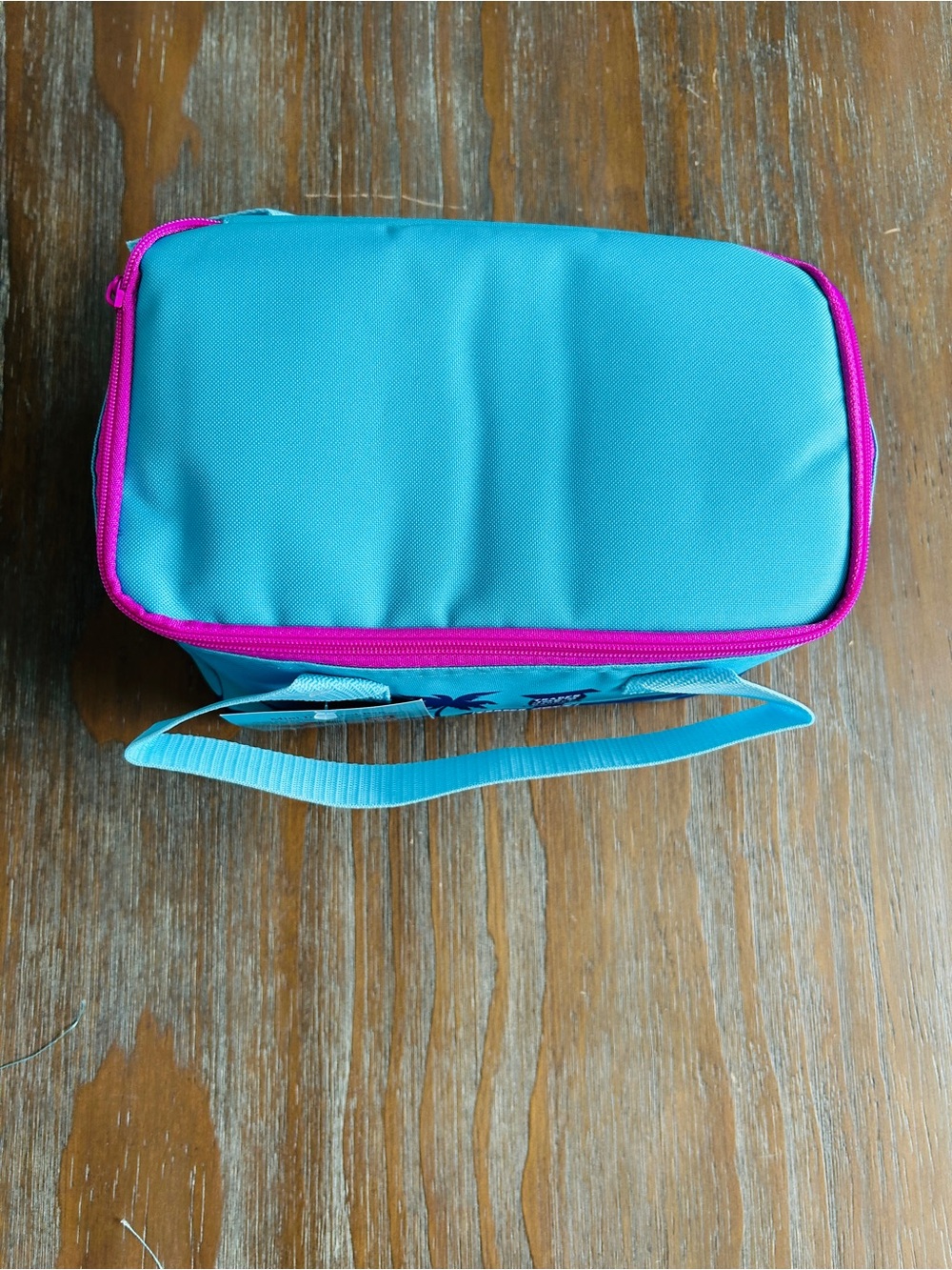 Trader Joe's Mini Insulated Tote Summer Fun Collection Blue Pink NWT - Picture 8 of 9